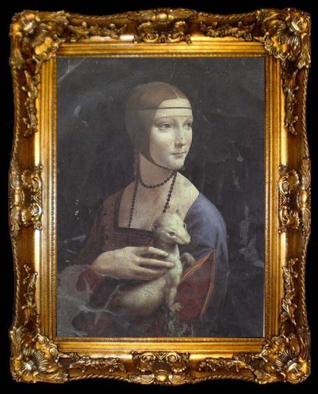 framed  LEONARDO da Vinci Cecila Gallerani (mk45), ta009-2